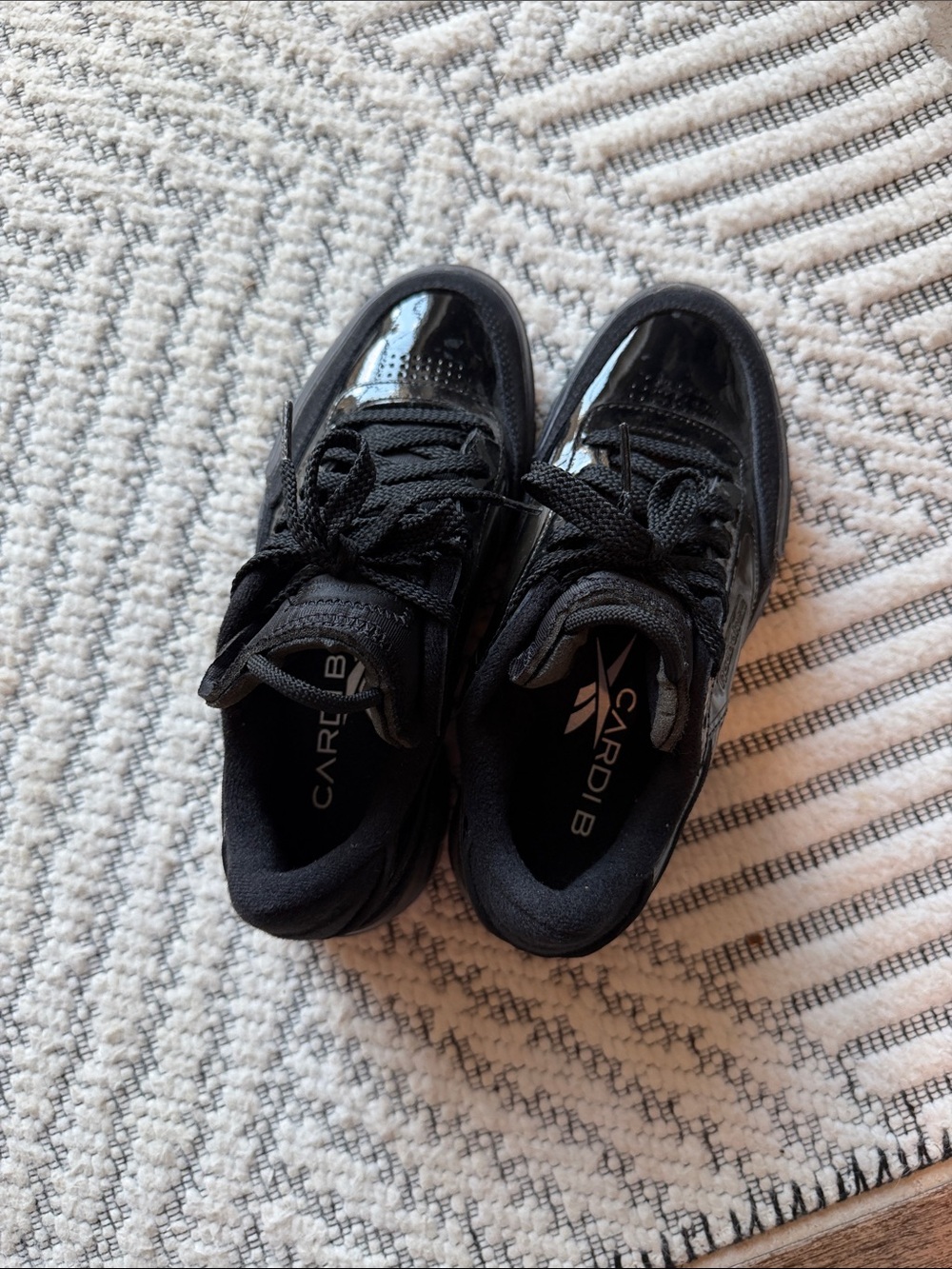 Reebok Women's Black Patent Leather Sneakers